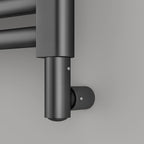 Element cover shroud for electric towel rail element brushed black