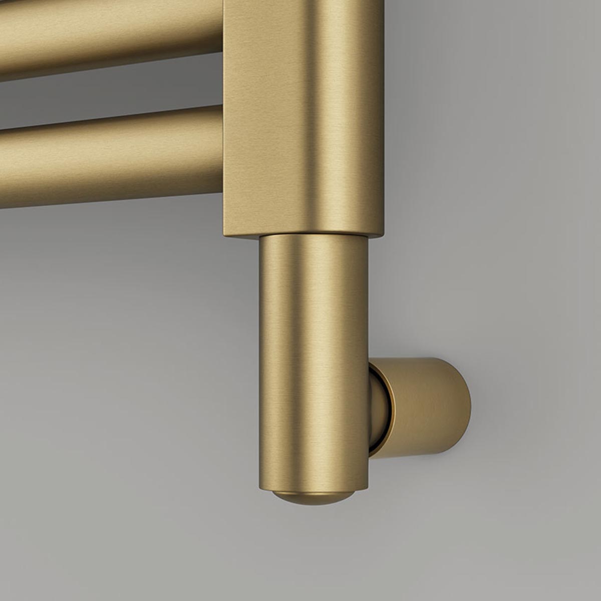 Element cover shroud for electric towel rail element brushed brass Main image