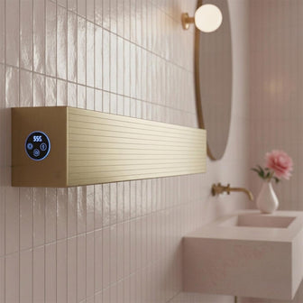 electric heated towel bar - brushed brass Main image