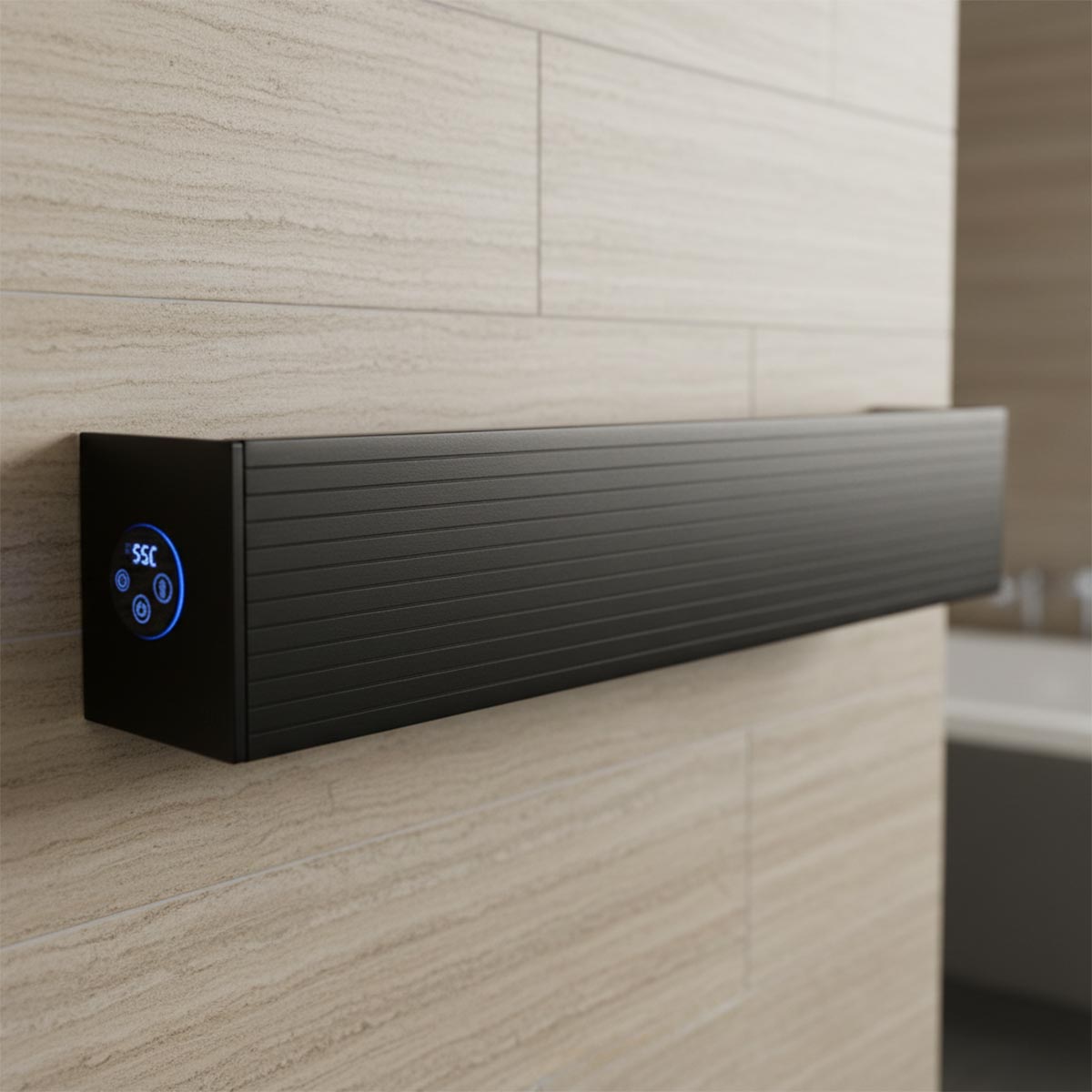 electric heated towel bar - matt black