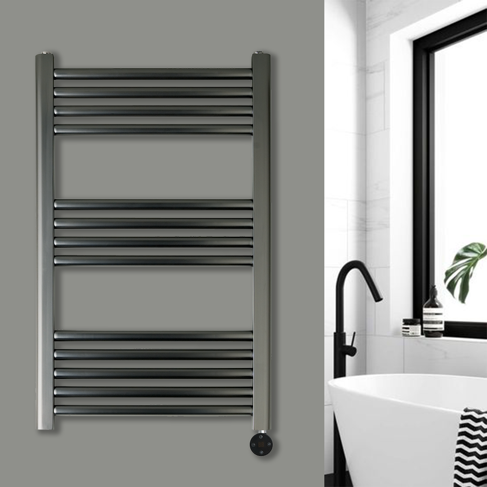 black electric heated towel rail