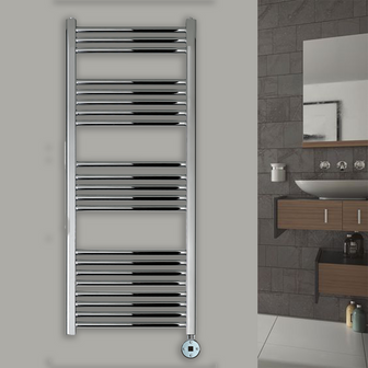 electric heated towel rail radiator chrome Main image
