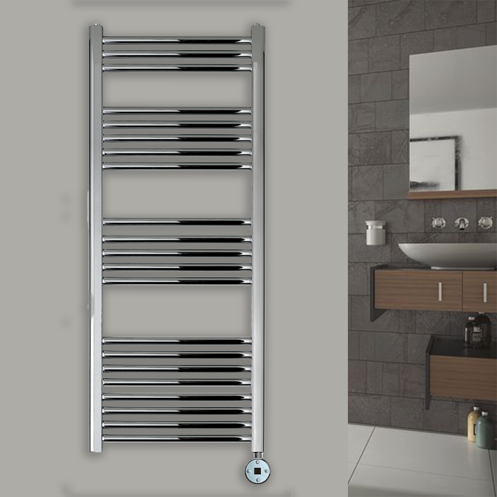 electric heated towel rail radiator chrome