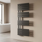 flat bars brushed black towel radiator dual fuel 