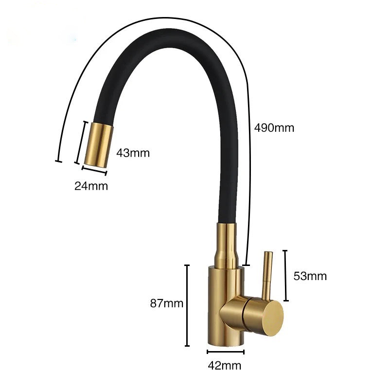 flexible_kitchen_mixer_tap_gold_body_