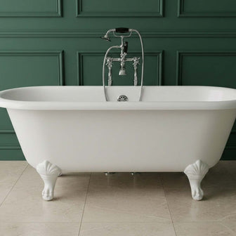 floor standing lever bath tap with shower - chrome  Main image