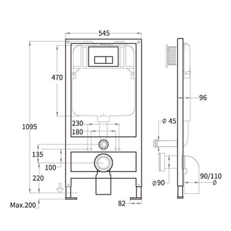 Toilet Cistern with Concealed Frame - 1095mm Secondary image