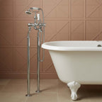 free standing crosshead bath tap with shower kit - traditional style 