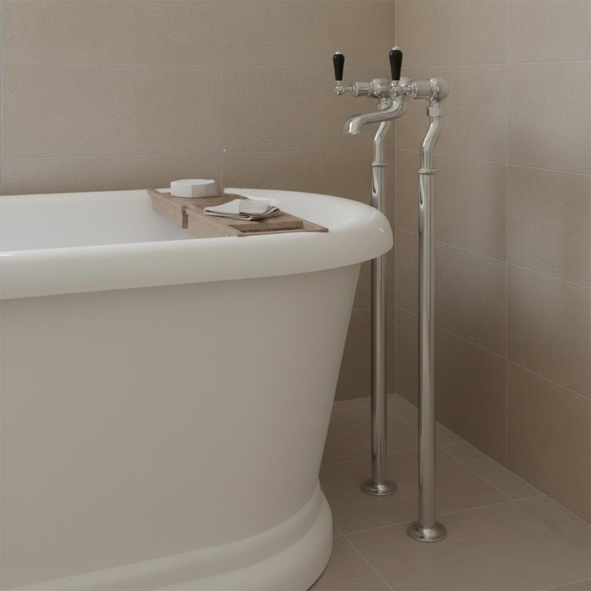 free standing lever bathroom tap - chrome