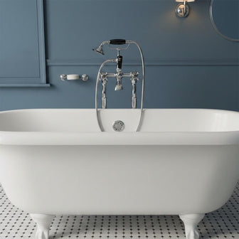 Traditional Freestanding Bath Mixer Tap with Shower Kit – Chrome Secondary image