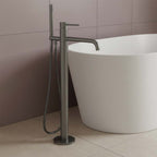 freestanding bath taps with shower - black 