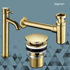 Gold basin mixer Tap Click Clack Basin Waste Basin Bottle Trap