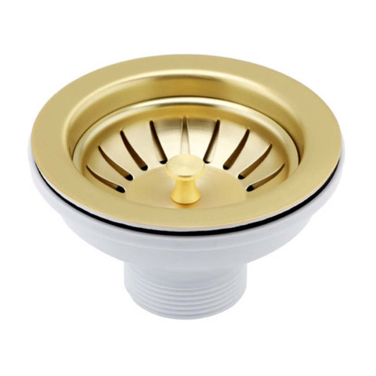 Brushed gold Kitchen Sink Waste Trap - 90mm Sink Waste 1000