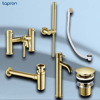 Unslotted Click Clack Waste, tall basin mixer tap, Brass Bottle Trap, bath shower mixer tap with shower kit, click clack bath waste Main image