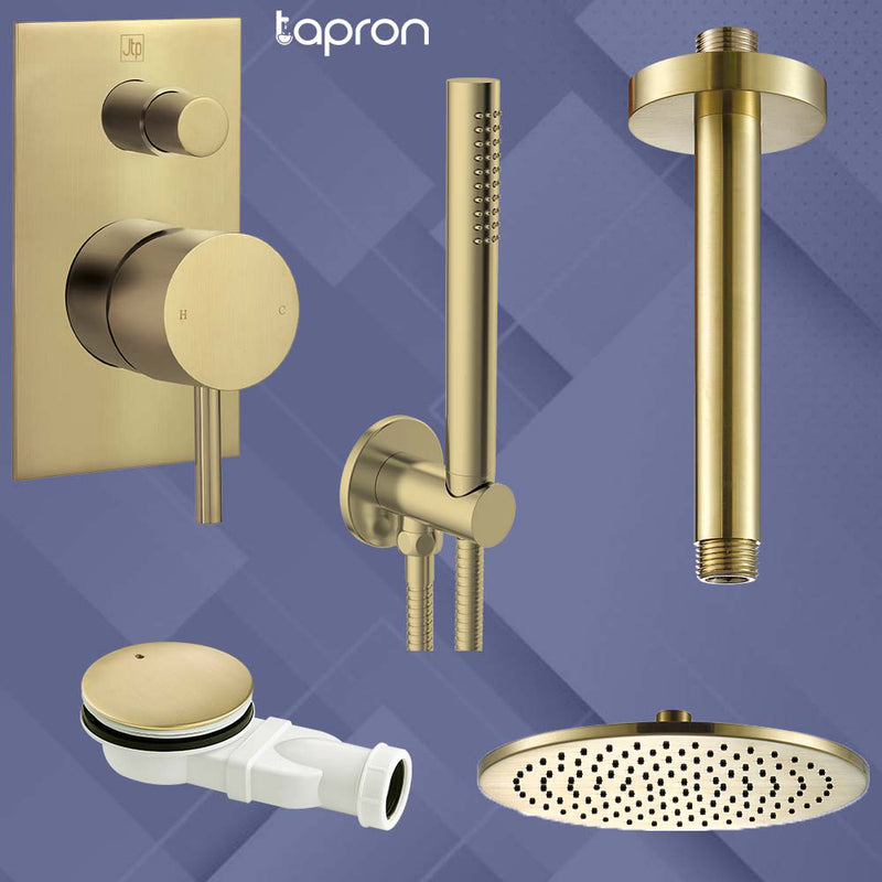 Gold Overhead Shower  Round Ceiling Shower Arm