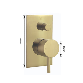 Gold 200mm Shower Head, Wall Arm, Slider Rail Kit, Diverter Valve, Waste in Brushed Brass Secondary image