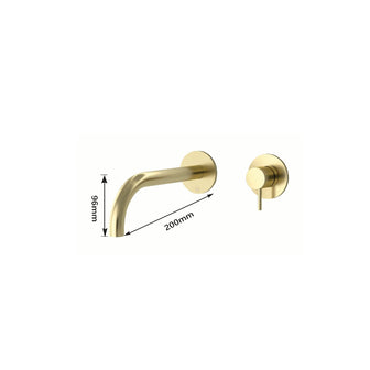 Gold Deck Soap Dispenser, Wall Basin Mixer & Slotted Basin Waste - Brushed Brass Secondary image