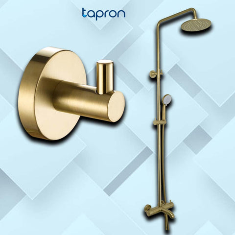 gold-single-robe-hook-thermostatic-bar-valve-3-outlet-shower-handle