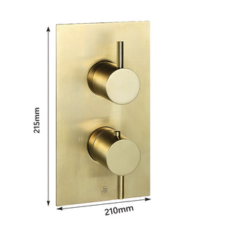 Brushed Brass Thermostatic Shower Set: Concealed Valve & Round 200mm Head Secondary image