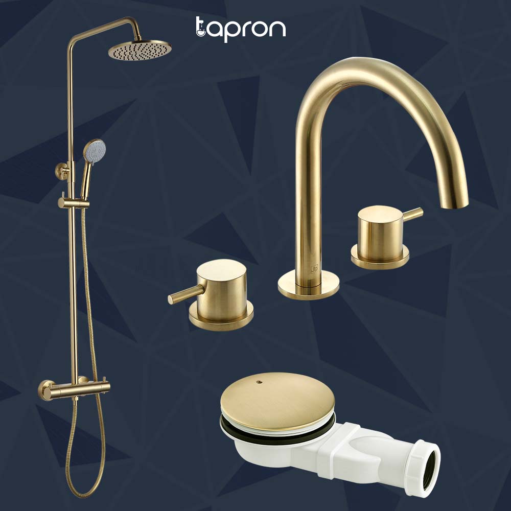 3 Hole Basin Tap, wet room shower waste, Shower Rigid Risers Kits Main image