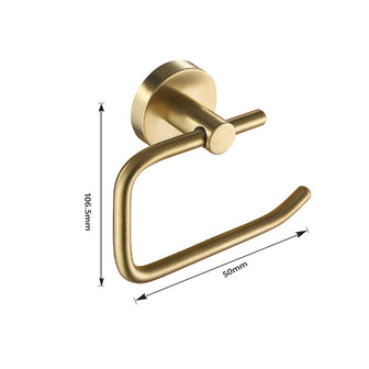 Gold Bathroom Accessories: Soap Dish, Tumbler Holder, Towel Rail, Toilet Roll & Brush Holder – Brushed Brass Secondary image
