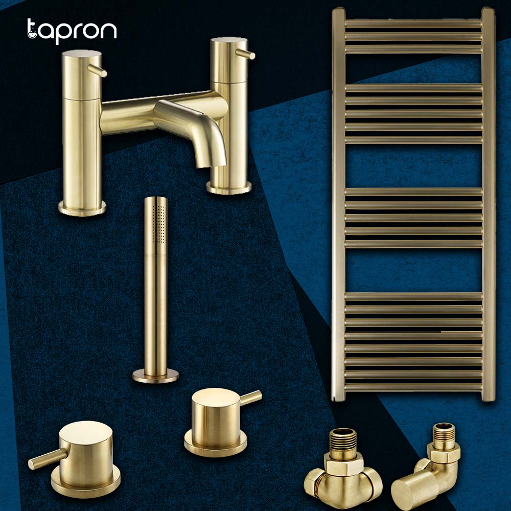 Gold Heated Towel Radiator| Corner Radiator Valve