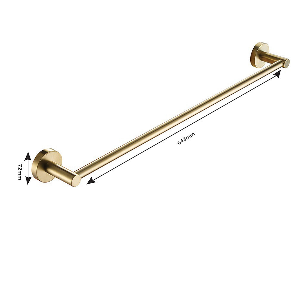 Wall Soap Dish, Tumbler, Towel Rail, Roll Holder, Brush & Holder - Brushed Brass Secondary image