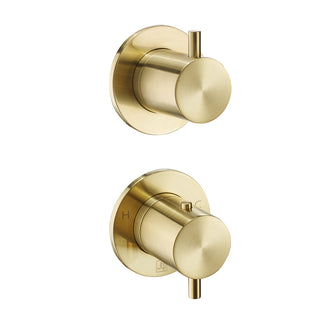 Thermostatic Concealed 2 Outlet Shower Mixer Valve Brushed Brass Secondary image