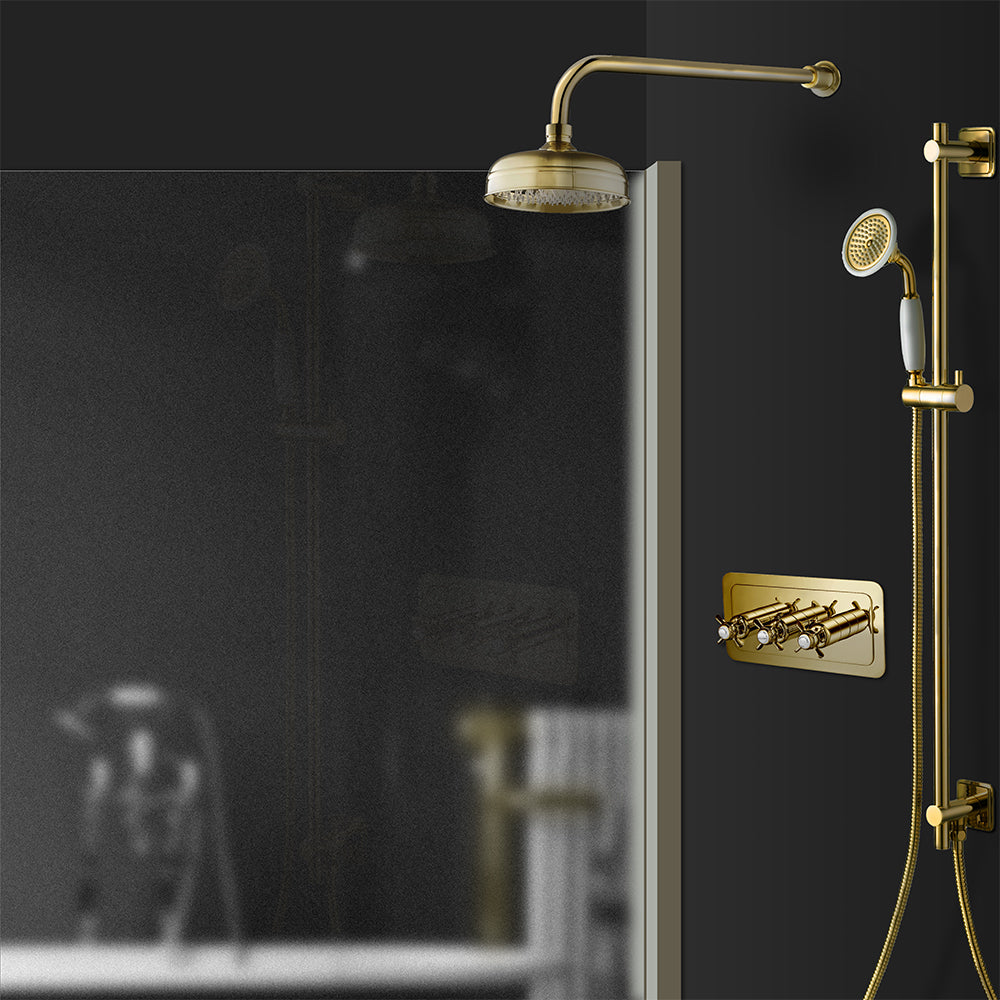 Antique gold 2 outlet concealed shower valve