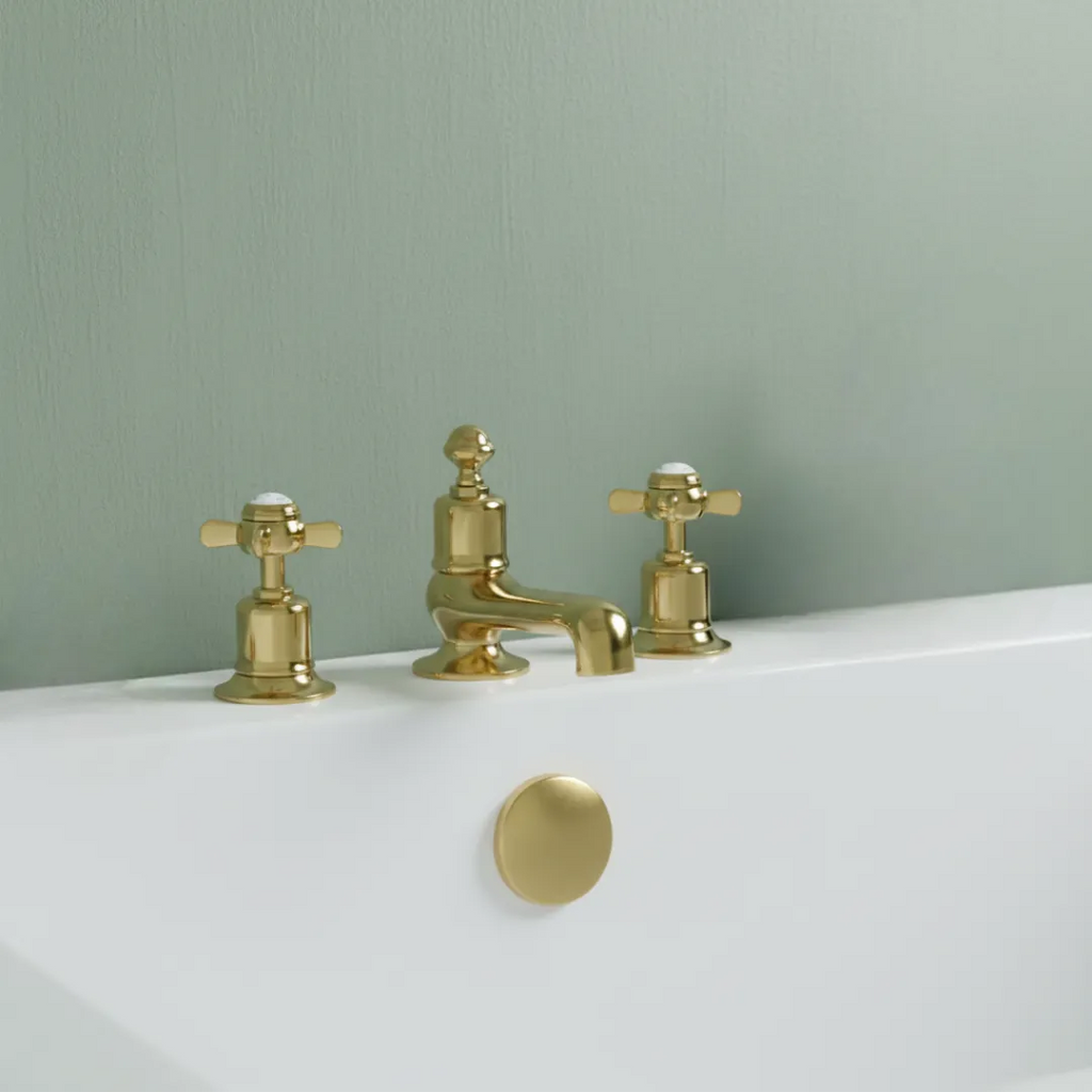 3-Hole Deck-Mounted Pinch Crosshead Bath Filler Mixer Tap