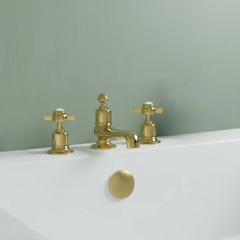 3-Hole Deck-Mounted Pinch Crosshead Bath Filler Mixer Tap