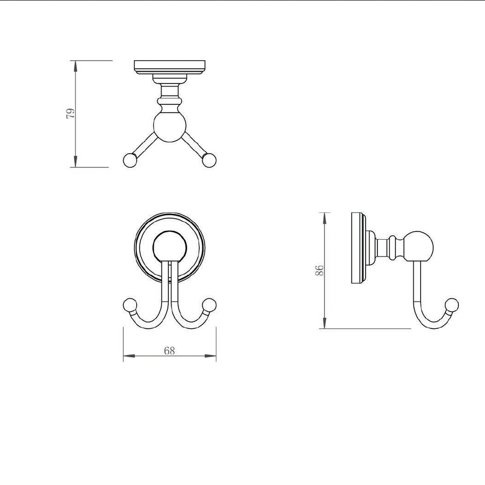 robe hook brass