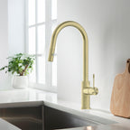  Brushed Gold Kitchen Tap with Pull Out Hose