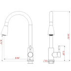 brushed gold kitchen tap with hose