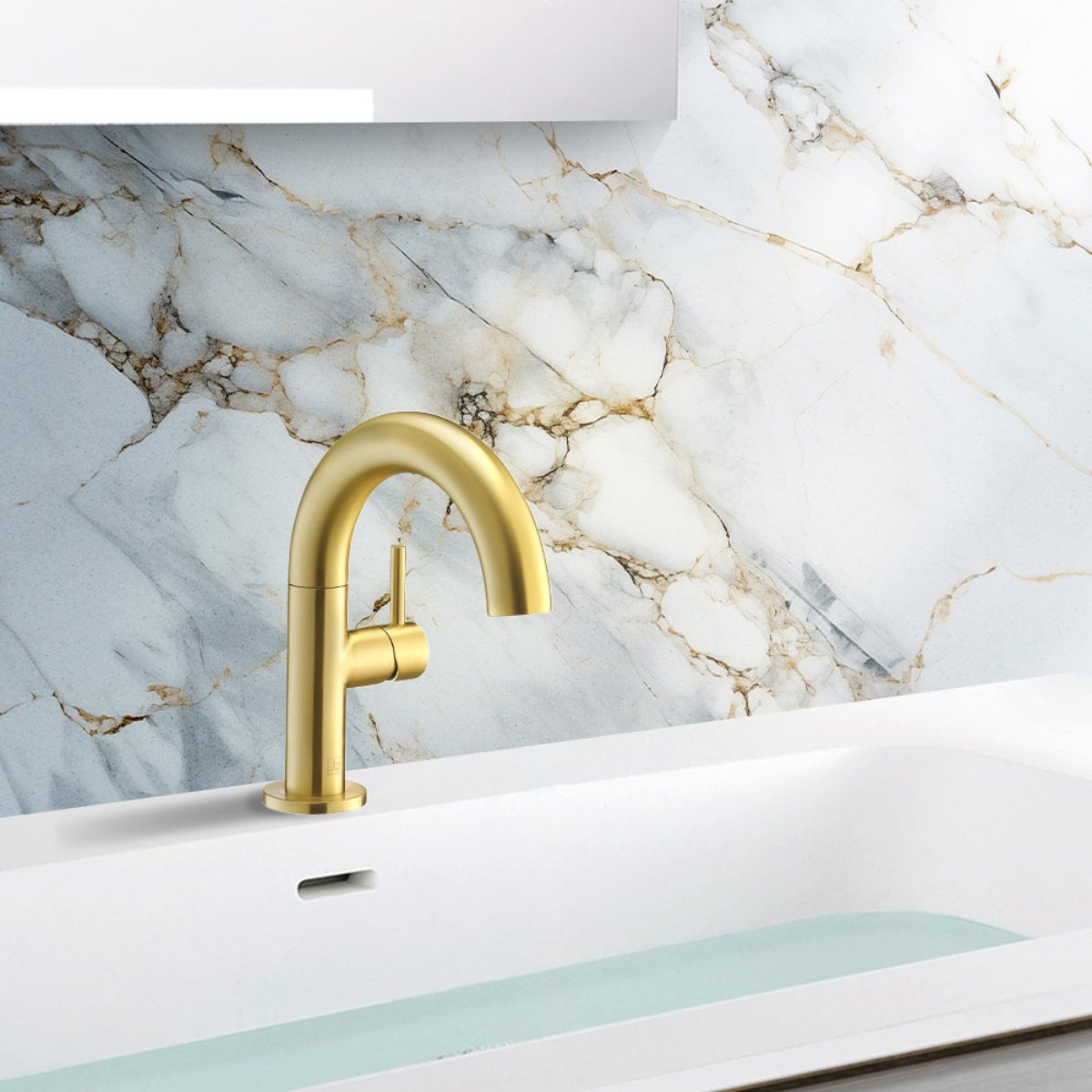 brushed gold basin tap