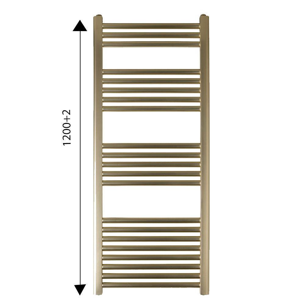 heated towel rail brushed gold