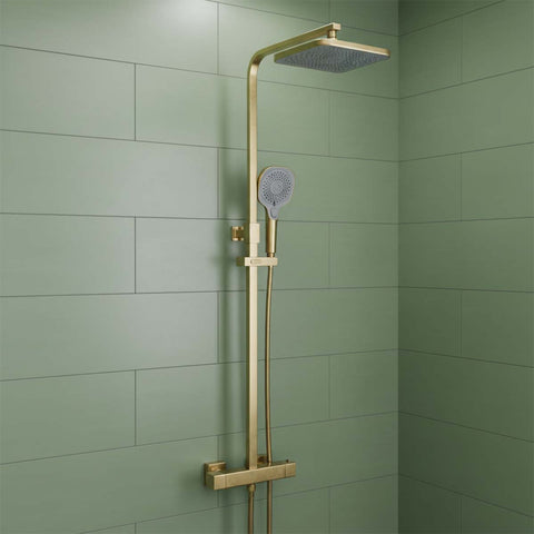 brushed gold thermostatic shower