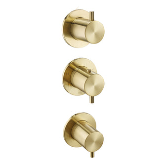 Vertical 2 Outlet Shower Valve Thermostatic Concealed - Brushed Brass Secondary image