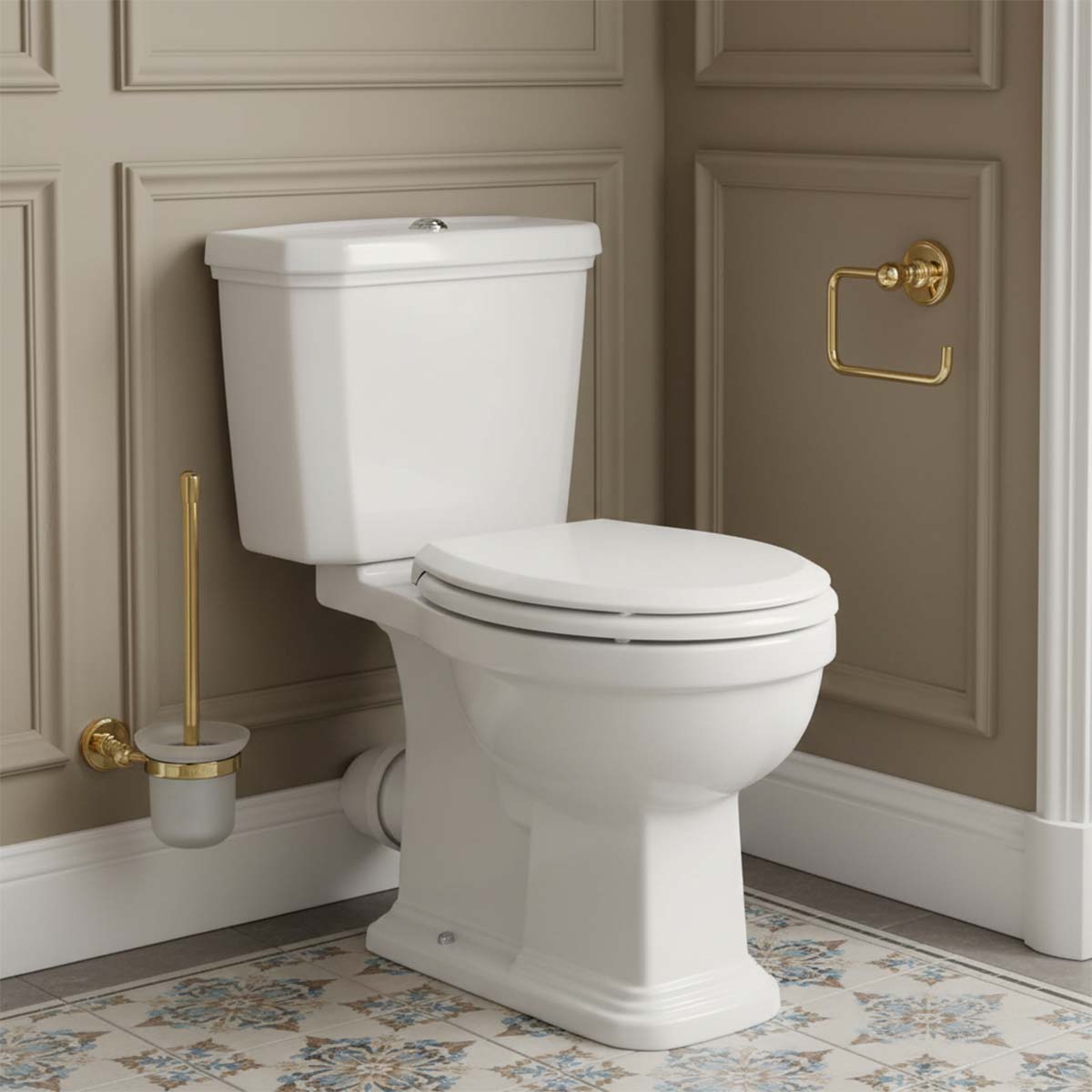 gold toilet brush holder