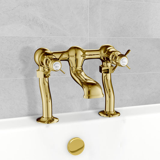 gold traditional bath filler tap deck mounted 1000