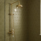 gold traditional shower mixer set 