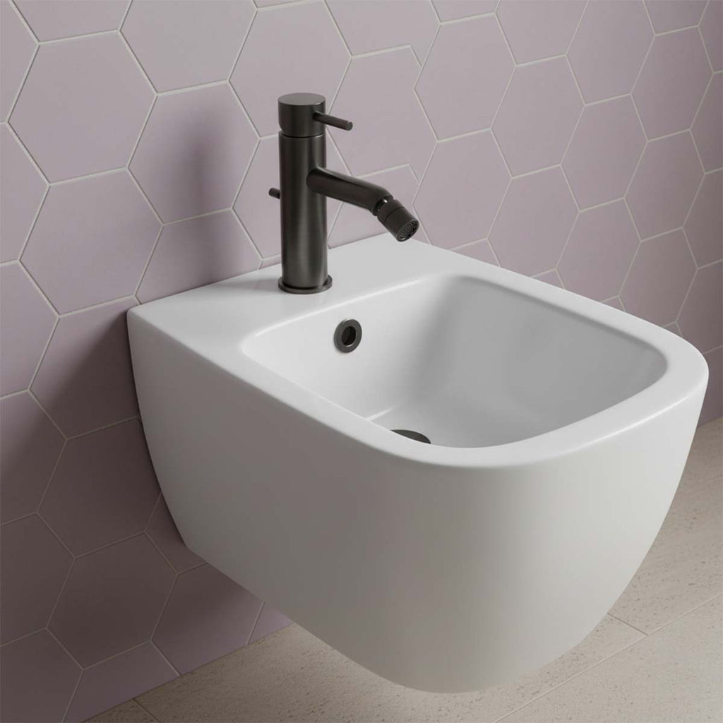 gun metal bidet tap with waste 