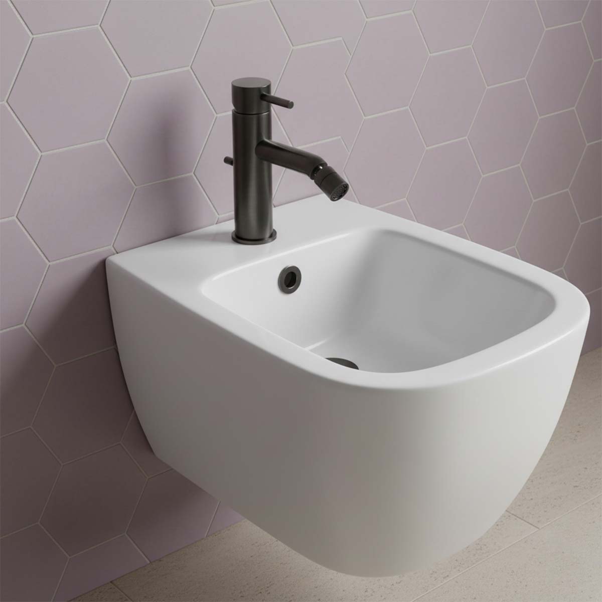 gun metal bidet tap with waste 