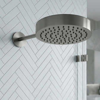 gunmetal 260mm round shower head with arm Main image