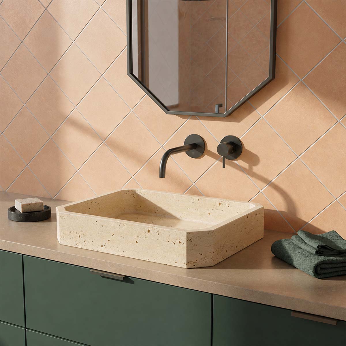 gunmetal basin mixer tap wall mount with single lever