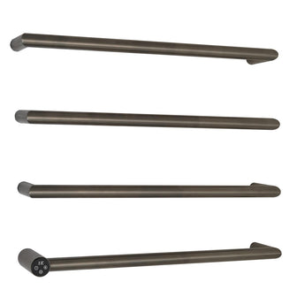 PrimeObi Brushed Black Round Bar Heated Dry Electric Towel Rail Secondary image