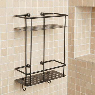 gunmetal double tier shower caddy wall mount  Main image