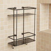gunmetal double tier shower caddy wall mount 