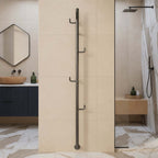gunmetal electric heated towel bar with hooks 