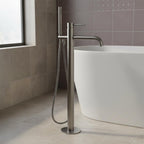 gunmetal floor standing bath tap with shower kit